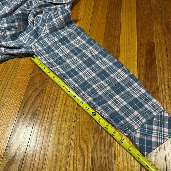 Rails Mens Wyatt Shirt Button Up Long Sleeve Melon Pink Blue Plaid Cotton Large - Picture 8 of 10